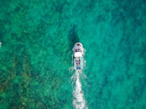 birds eye view of boat