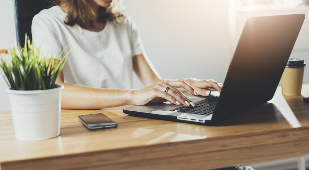 Lady working in office