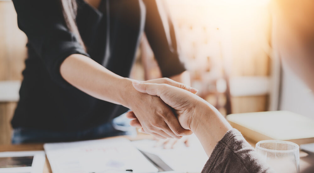 Client meeting hand shake